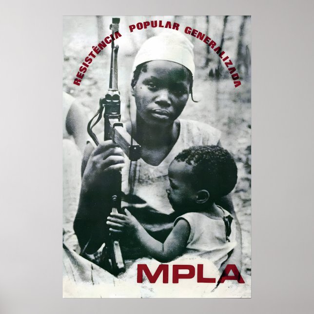1970-talets Angola Propagandaaffisch Stöd Poster (Framsidan)