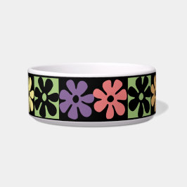 1970-talets flerfärgade Retro-Daisy Pet Bowl