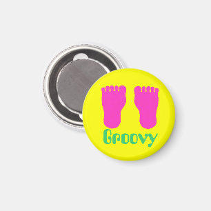 1970-talets Fuzzy Feet Groovy Magnet