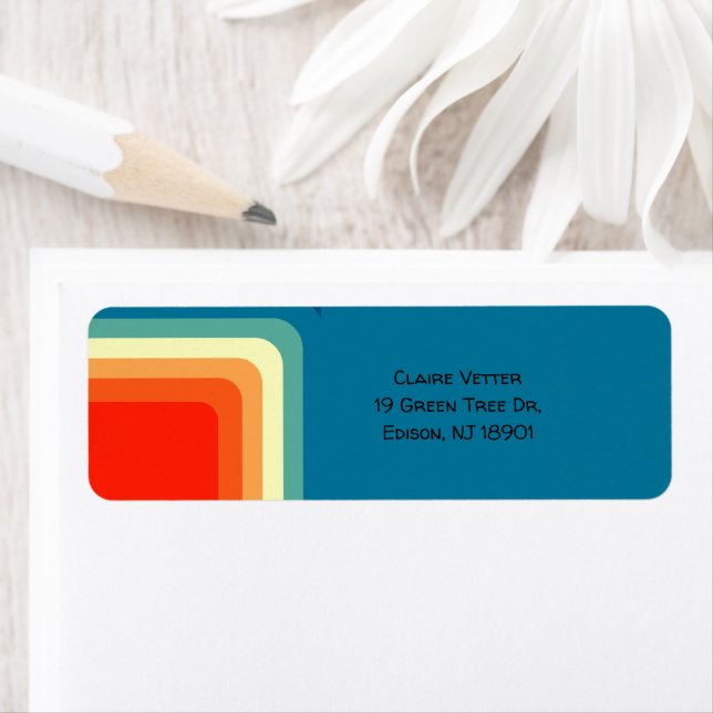 1970-talets fyrkanter returadress etikett (Insitu)