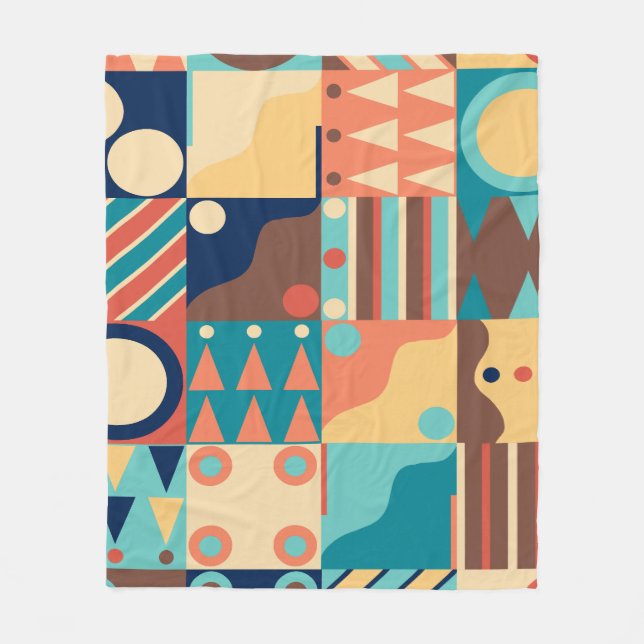 1970-talets Retro Quilt Fleecefilt (Framsidan)