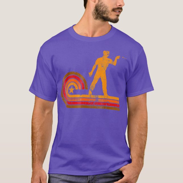 1970-talets Retro Stil Darts Player Silhouette Dar T Shirt (Framsida)
