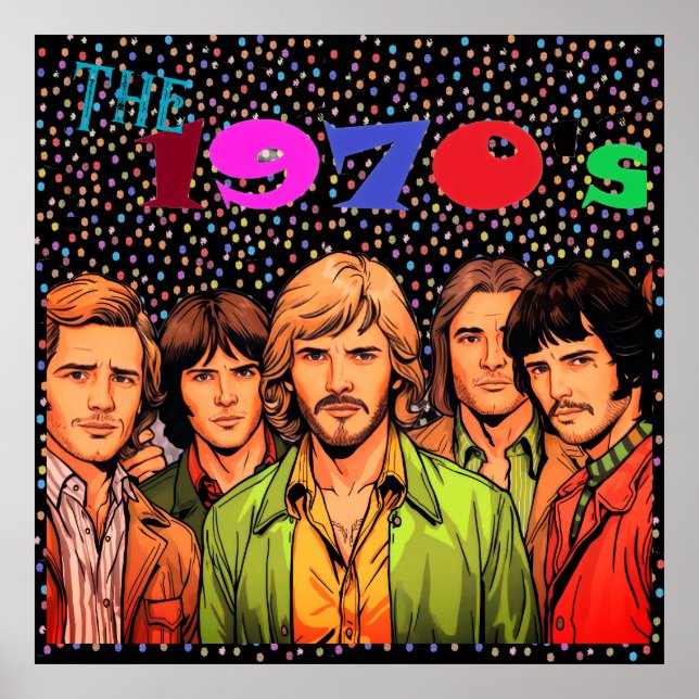 1970-talets Retro Vibe 24x24" Väggposter Poster (Framsidan)
