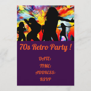 1970-talets retrotema dans party inbjudningar