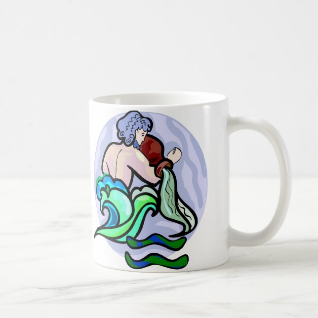 1970-talets stil Aquarius-målning med symbol Kaffemugg (Höger)