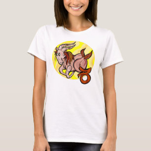 1970-talets stil Capricorn Painting with Symbol Tee