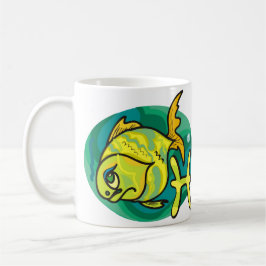 1970-talets stil Pisces Fish Painting Kaffemugg