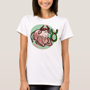1970-talets stil Taurus-målning med symbol Tee Shirt