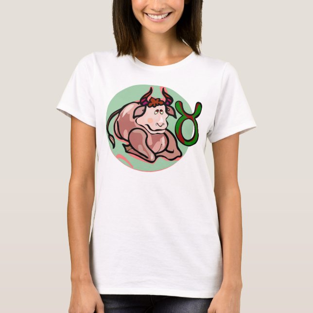 1970-talets stil Taurus-målning med symbol Tee Shirt (Framsida)