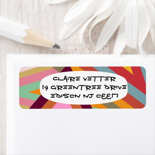 1970-talets toppar returadress etikett (Insitu)