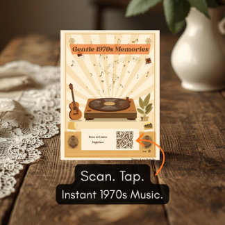 1970-tals Musikspellista Postkort för Demens Vykort