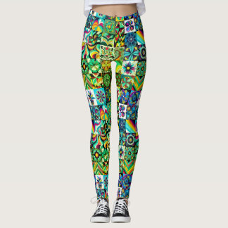 1970-talsgrön retrostil på anpassade tajta leggings