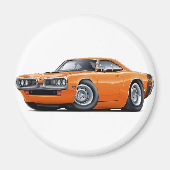 1970 Toppen Bin-Orange-svart bil Magnet (Framsidan)