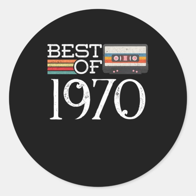 1970 Vintage 50:e födelsedag Runt Klistermärke (Framsida)