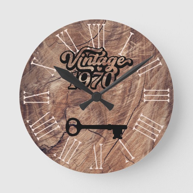 1970-Vintages akrylväggslås Rund Klocka (Framsida)