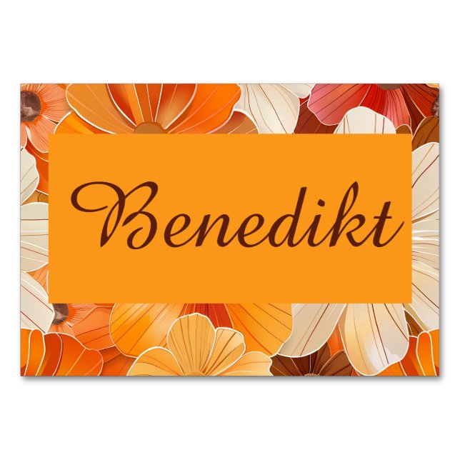 1970er Florale Gartenparty Bordsnummer (Framsidan)