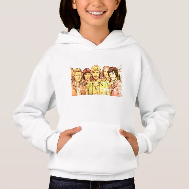 1970s Group of Men on a Cozy Long Sleeve White T Shirt (Framsida)