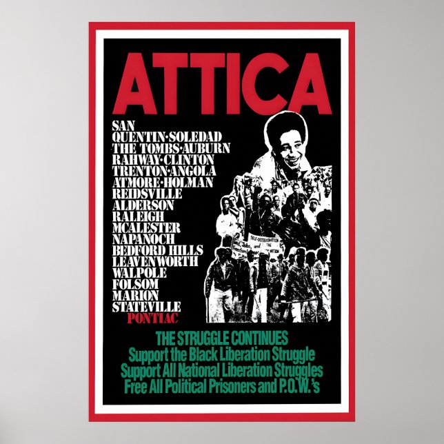 1970s  Poster -Black Panther- Attica Art Wall (Framsidan)