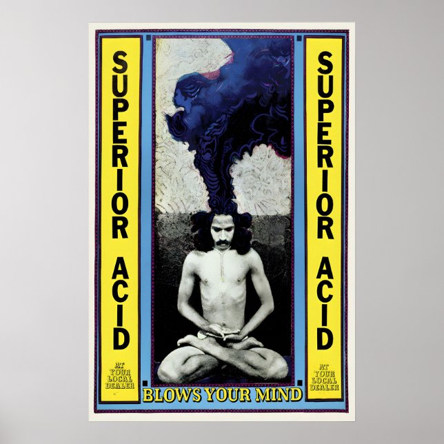 1970s poster Superior Acid Blows your mind (Framsidan)