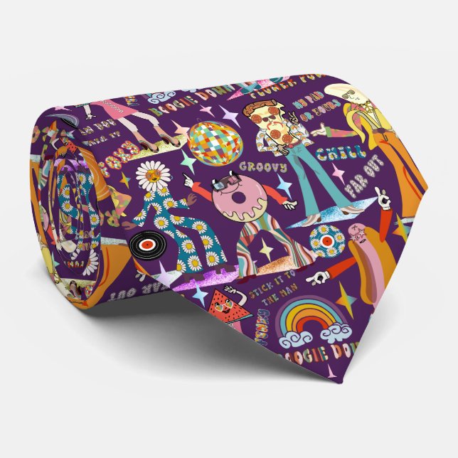 1970s Sticker Disco Neck Tie Slips (Rullad)