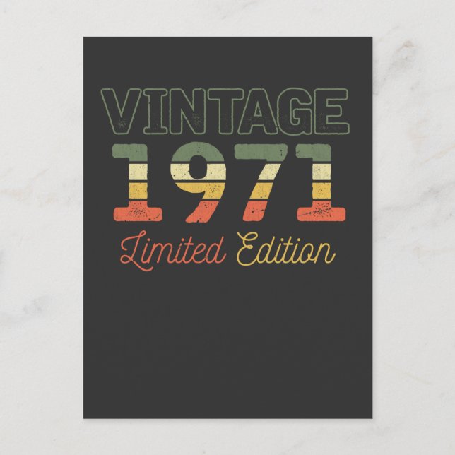 1971 50 år gammal 50-årsdag vykort (Framsida)