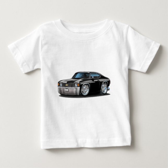 1971-72 Chevelle Black Car T Shirt (Framsida)