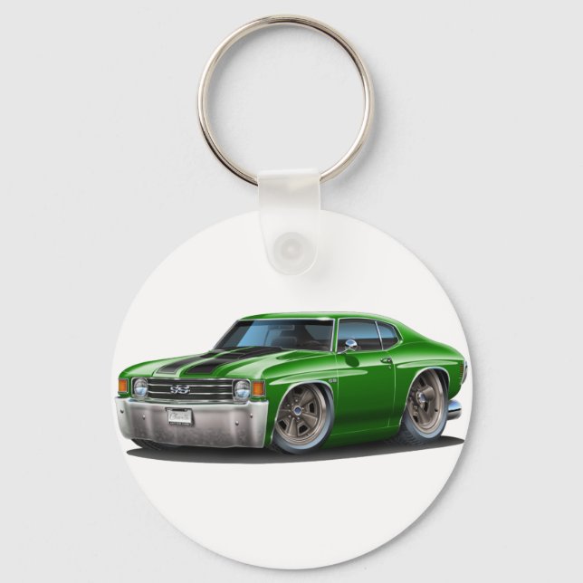 1971-72 Chevelle Grönt-Black Car Nyckelring (Framsida)