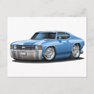 1971-72 Chevelle Lt Blue Car Vykort