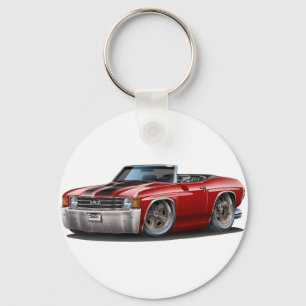 1971-72 Chevelle Maroon-Black-konvertibel Nyckelring