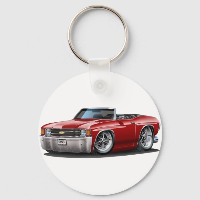 1971-72 Chevelle Maroon Conversible Nyckelring (Framsida)