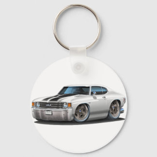 1971-72 Chevelle White-Black Car Nyckelring