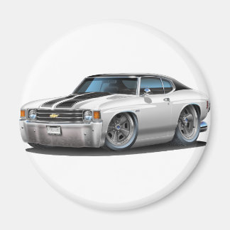 1971-72 Chevelle White-Black Top Car Magnet