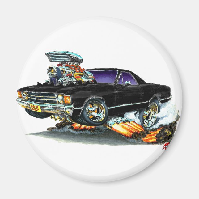 1971-72 El Camino Black Lastbil Magnet (Framsidan)