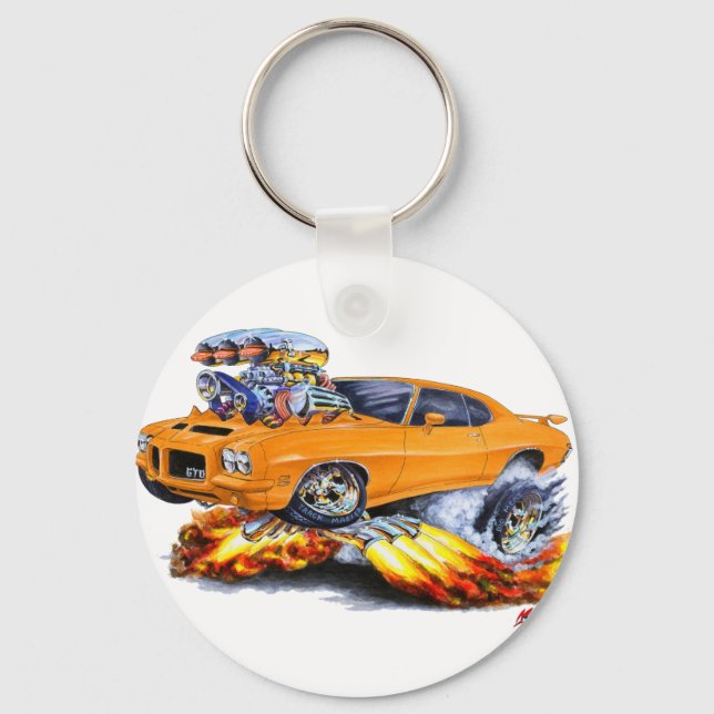 1971-72 GTO Orange Car Nyckelring (Framsida)