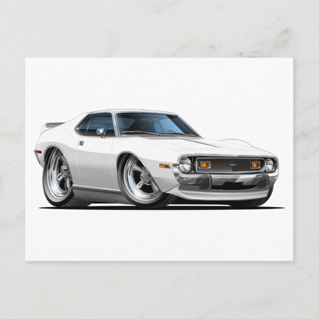 1971-72 Javelin Vitbil Vykort (Framsida)