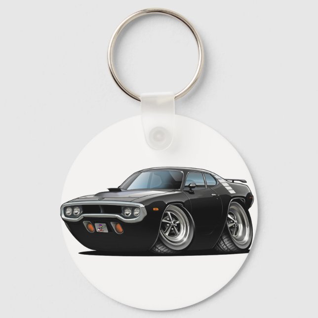 1971-72 Roadrunner Black Car Nyckelring (Framsida)