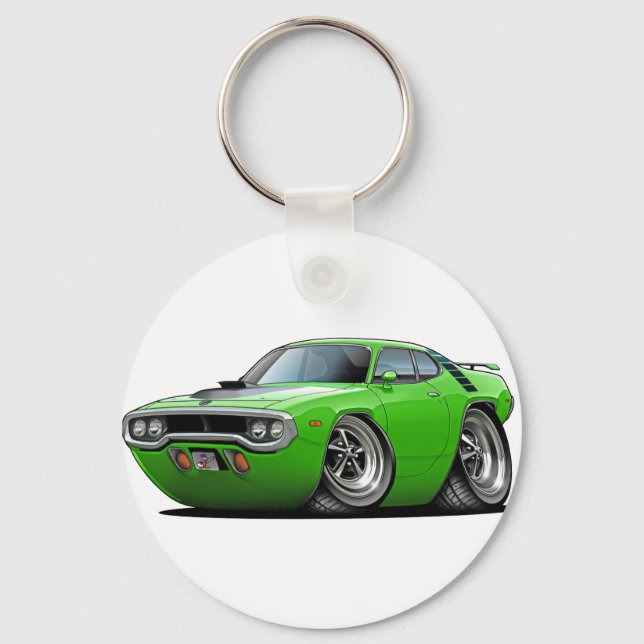 1971-72 Roadrunner Lime-Black Car Nyckelring (Framsida)