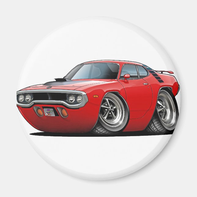 1971-72 Roadrunner Red-Black Car Magnet (Framsidan)
