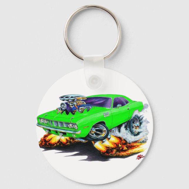 1971-73 Cuda Lime-bil Nyckelring (Framsida)