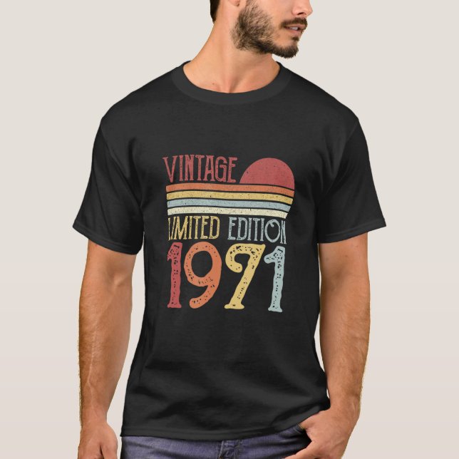 1971 Födelsedag Vintage Retro T Shirt (Framsida)