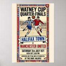 1971 Halifax vs Manchester United Fotbollsmatch