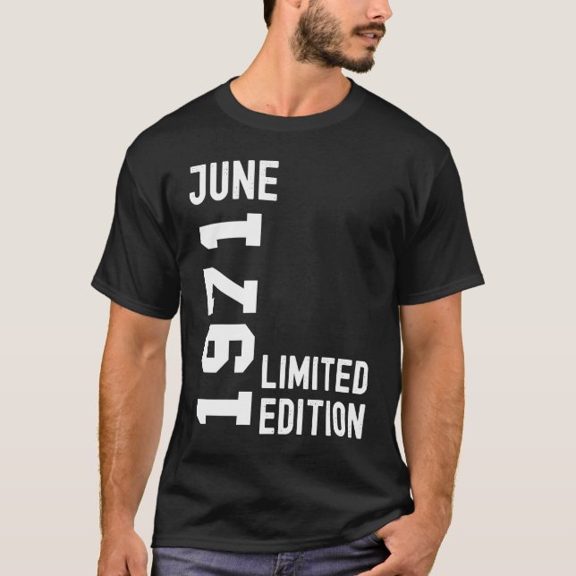 1971 juni Grattis på födelsedagen Party T Shirt (Framsida)