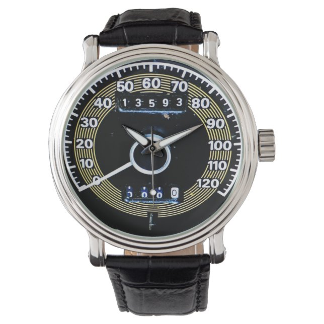 1971 Klassisk sportbilshastighetsmätare Armbandsur (Framsida)