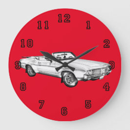 1971 Oldsmobile Cutlass Supreme Car Illustration Stor Klocka