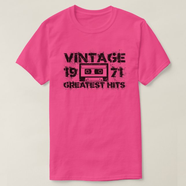 1971 Underbarare Vintagen Svart T Shirt (Design framsida)