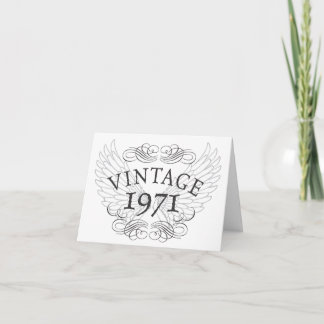 1971 Vintage med Vingar Kort