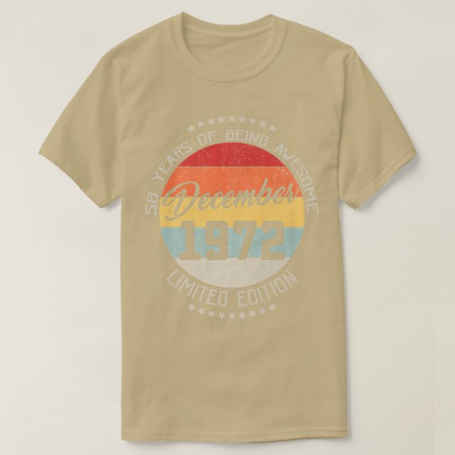 1972 50:e födelsedagen 50 år t shirt (Design framsida)