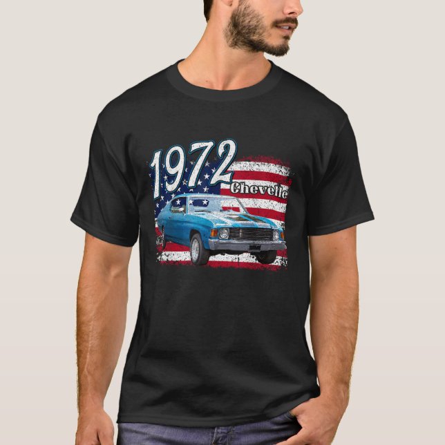 1972 72 Chevelle Malibu SS 4th of july american T T Shirt (Framsida)