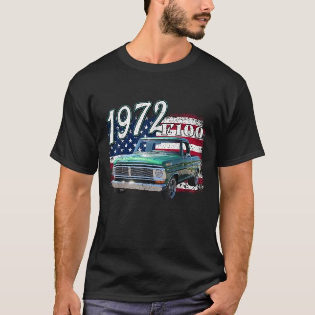 1972 72 F100 Lastbil 4:e juli Amerika T Shirt (Framsida)