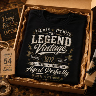 1972 Åldrades perfekt Retro 54-årsdag T Shirt
